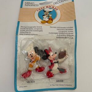 Vintage Disney Chef Mickey Mickey Mouse Minnie Memo Magnets NEW Sealed Rare